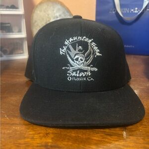 Haunted Head Saloon Black Embroidered Cap with Skull Design